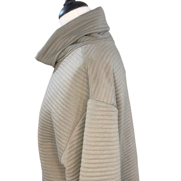 ZARA Size S Dress NEW Mock Turtleneck Ribbed Olive Green Soft Tunic Minamalist - Picture 11 of 15